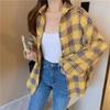 Camisa de Cardigan de Cuadros Fina Suelta Versátil para Mujer Estilo Harajuku Primavera/Verano 2026 Chaqueta Trendy de Longitud Media