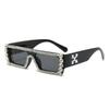 Gafas de sol de diamantes hechas a mano transfronterizas, moda europea y americana, montura grande para hombre y mujer, gafas estrelladas, gafas con protección UV