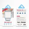 Cargador Pd20W Carga Rápida Qc3.0 Es Adecuado para Cabezales de Carga de Teléfonos Móviles Apple y Huawei, Adaptador Universal Ac de Doble Puerto