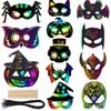 Amazon Máscara de Halloween Arte de Rascar Fiesta Máscara Colorida Niños Bricolaje Extraterrestre Papel de Rascar Graffiti Creativo