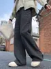 Pantalones Rayados de Terciopelo Gris Plus para Mujer Otoño Invierno Nuevos Holgados Estilo Perezoso de Pierna Ancha Persona Menuda Caída Adelgazantes Pantalones de Arroz Glutinoso