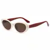 Gafas de sol ovaladas con diseño de uña de arroz y ojo de gato, estilo europeo y americano, para mujer, de alta gama, populares en Internet, para sesión de fotos de moda callejera, protección UV