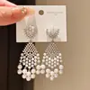 Perlas con Forma de Rombo Estilo Francés~Pendientes de Perla con Forma de Rombo de Circonita de Lujo Ligero, Exquisitos Pendientes Estilo Palacio, Accesorios de Oreja Exagerados de Gama Alta de Nicho
