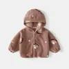 Casaco de bebê para outono e inverno, roupas infantis, blusa quente com capuz casual para atividades ao ar livre para meninos, cardigã para meninas para outono e inverno
