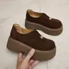 Sapatos Aumentadores de Altura com Sola Grossa de 7cm Femininos Slip-on Impermeáveis Plataforma Novo Retro Cobertura Total Batata Pequena Birken Sapatos Femininos Aumentadores de Altura