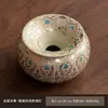 Forno Ru Dunhuang Pena de Fênix Pote para Folhas de Chá Recipiente de Água Cerâmica Lavador de Chá Recipiente de Água Doméstico Escritório Cinzeiro Grande Anti-Dispersão de Cinzas