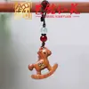 Llavero Caballo Mecedora de Sándalo Yiming Xianyuan Madera Arcoíris Creativa Año del Caballo del Zodiaco Colgante para Cadena de Teléfono Encanto para Bolso