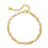 Pulsera Creativa Asimétrica de Conchas Naturales Diseño Nicho Pulsera de Alta Gama Transfronteriza Europea y Americana Pulsera de Oro Real de 18K