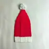 Vestido Clássico Popular Europeu e Americano Transfronteiriço Vermelho para Férias de Pai e Filho Chapéu de Tricô com PomPom de Pelo de Papai Noel Fabricante Estoque Pronto