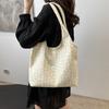 Bolsa de ombro estilo coreano com borboleta, bolsa de mão com design de renda, casual, simples, grande capacidade, bolsa de axila para deslocamento