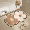 Tapete de Chão para Banheiro Estilo Pastoral, Tapete de Chão de Lama de Diatomáceas Absorvente de Água, Secagem Rápida, Tapete para Pés Antiderrapante, Fácil de Cuidar, Tapete Resistente a Manchas e Desgaste