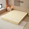 Base de cama tatami em madeira maciça sem cabeceira, estrutura de ripas respirável e à prova de umidade, adequada para apartamentos de aluguel e pousadas de estilo japonês
