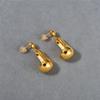 Pendientes colgantes huecos de oro real de 18 quilates con baño de latón de estilo europeo y americano, diseño de nicho, pendientes ligeros de lujo, sencillos y versátiles para mujer