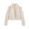 Blazer curto decorativo em camadas outonal feminino estilo europeu e americano, cor da foto, outras fábricas de origem