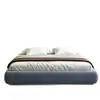 Cama Simple de Tela Dormitorio Principal Doble Respaldo Tapicería Suave Cama Doble Suelo Italiano Tela de Algodón Lino Cama Grande Cama Doble para el Hogar
