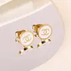 Acero de Titanio Chapado en Oro Real Pendientes de Acero Inoxidable Transfronterizos Impermeables Resistentes al Color Pendientes de Acero de Titanio con Goteo de Aceite Ventas Directas de Fábrica