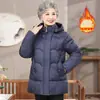 Jaqueta acolchoada de algodão grossa para mulheres de meia-idade e idosas, casaco de inverno moderno para avós, roupas acolchoadas de algodão estilosas para mulheres mais velhas e jaqueta acolchoada de algodão com enchimento de plumas para mães