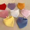 Toalla triangular de color liso, cuatro capas de algodón puro, babero para bebé recién nacido, babero de alimentación para bebé, paño suave para eructar de bebé