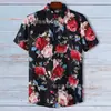 Camisa Casual Masculina de Manga Curta Estampada Floral Havaiana Impressa em 3D Venda Direta da Fábrica Fornecedor Atacado Verão