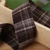 Cinta de encaje a cuadros con bloques de color estilo academia Lazo hecho a mano DIY Accesorio para el cabello Lolita Correa decorativa para ropa, zapatos y sombreros
