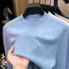 Suéter de lana cepillada estilo Old Money con mezcla de seda, nueva colección otoño/invierno 2026 para hombre, calibre 16, doble hilo de 43 count, suéter de cachemira de color sólido para hombre
