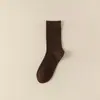 Calcetines de Algodón para Mujer hasta la Pantorrilla para Primavera y Otoño, Calcetines Largos de Color Melange Combinados con Zapatos Birkenstock, Calcetines Sin Costuras de Zhuji Socks