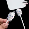 Capa protetora 2D plana, com estampa fofa de gatinho, projetada para prevenir danos; Protetor de cabo de dados para celular Tipo-C
