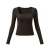 60 piezas de ropa interior térmica cálida Lan Jing de modal con forro polar para mujer con almohadillas en el pecho, cuello cuadrado, acanalada, corte ajustado, favorecedora, capa base para otoño e invierno