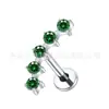 Pendientes Curvos de Titanio F136 Incrustados con Circonita Clavos para Hélice de Oreja Aleación de Titanio G23 Aleación de Cobre Cobre Ecológico Reemplazo Plano de Diamantes Pendientes