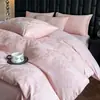 Conjunto de Roupa de Cama Quatro Peças de Algodão de Fibra Longa 60s Lavado, Toda em Algodão, Espessado, Escovado, Luxo Leve Classe A, Jacquard Bordado Tridimensional, Roupa de Cama 100% Algodão