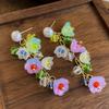 Aretes Largos de Borla de Perlas de Lirio de los Valles Color Dopamina, Diseño de Nicho Único, Aretes Dulces Estilo Bosque para Mujer