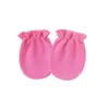 Comercio exterior Guantes de color liso europeos y americanos para recién nacidos Refuerzo elástico Guantes faciales antiarañazos Guantes elásticos para bebés 0-1 años