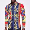 Nova Moda de Celebridade da Internet para Primavera e Verão Camisa de Flor Distinta Manga Longa Estilo Coreano Slim Fit Marca de Moda Europeia e Americana Camisa
