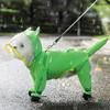 Capa de Chuva de Tração Animal Verde Fresco com Patas e Cauda para Cães Saírem em Dias Chuvosos, Suprimentos para Pets de Primavera e Verão