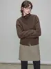 Suéter de Punto Gris Café Retro de Lujo de Nicho Estilo Francés para Mujer, Nuevo Otoño Holgado y Versátil Top Perezoso