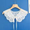 Gola postiça bordada em organza branca feminina nova venda quente transfronteiriça gola de vestido xale entrega de peça única