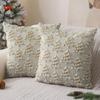 Fronha Bordada com Luzes de Natal Retro Americano Almofada de Sofá para Sala de Estar Almofada Atmosfera de Natal Decoração de Casa