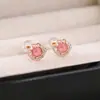Pendientes de Botón Ruyi Chapados en Oro Rosa de Plata de Ley S925 con Turmalina y Perlas Redondas Yuebao Jewelry Pendientes de Botón de Nicho Chino Personalizados