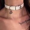Gargantilha Preta Coleira de Couro Sino Corrente de Pescoço Colar Curto Gargantilha de Nicho Coleira Guia para Filhote