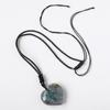 Natural pull feldspato amor pingente colar cinza moonstone coração- em forma de coração energia pedra cristal artesanato atacado