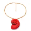 Colar feminino multi-colorido com pingente de concha, estilo de férias criativo e personalizado, simples e versátil, para o dia a dia