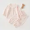 Conjunto de Duas Peças para Bebê Primavera e Outono Classe A Algodão Puro Confortável Fino Manga Longa Calça Longa