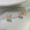 Pendientes de lazo con perlas de aceite de moda 2023, plata s925, elegantes, combinables, japoneses y coreanos.