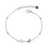 Suministro transfronterizo de pulsera de acero de titanio con electrocardiograma pequeña y fresca de viento japonesa y coreana diseño de nicho adornos de mano amor Mori