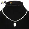 Collar de Perlas Barrocas Cuadradas Pulidas por Ambos Lados Collar de Perlas Naturales Hecho a Mano con Cuentas Collar para Mujer Venta al por Mayor Transfronteriza
