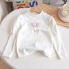 Camiseta Dulce para Niñas, Nuevo Estilo Otoño 2026, Versátil y Elegante con Diseño de Conejo 3D, Camiseta Base de Cuello Medio Alto