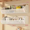 Estante de almacenamiento de pared, esenciales para dormitorio, cesta colgante sin taladro para mesita de noche de dormitorio, solución de almacenamiento de pared para literas superiores de estudiantes