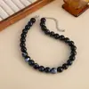 Joyería Transfronteriza Europea y Americana Collar de Cuentas Acrílicas Hecho a Mano Simple Cadena para Clavícula Geométrica de Cuentas Elegante Versátil para Mujeres