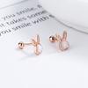 Pendientes de tuerca con forma de conejo de plata de ley 925 para mujer, nuevos pendientes de tuerca con forma de hueso que combinan con todo, estilo sencillo, joyería de alta calidad para las orejas.