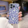 Funda de teléfono azul minimalista floral de estilo Ins para iPhone 12, superventas transfronteriza, para verano, para chicas, con sensación de alta gama, iPhone AIR